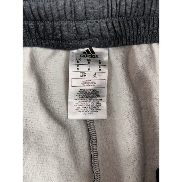 Adidas Men's Gray Jogger Sweatpants with White Stripes Size Medium - Picture 4 of 6